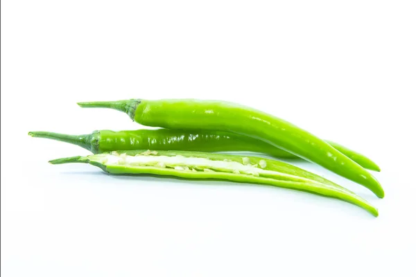 Section of green chili pepper ingredient — Stock Photo, Image