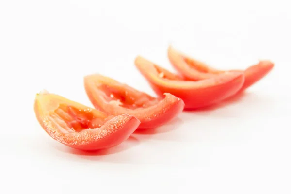 Tomato sliced ingredient without seed  on white background — Stock Photo, Image