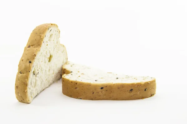 Cutting healthy bread for breakfast — Stock Photo, Image