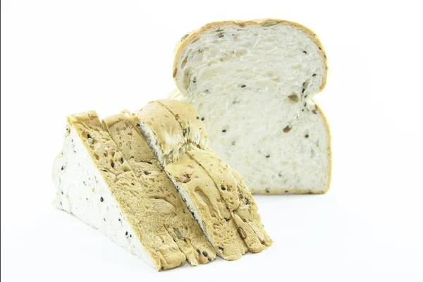 Celozrnný chléb nakrájený sendvič — Stock fotografie