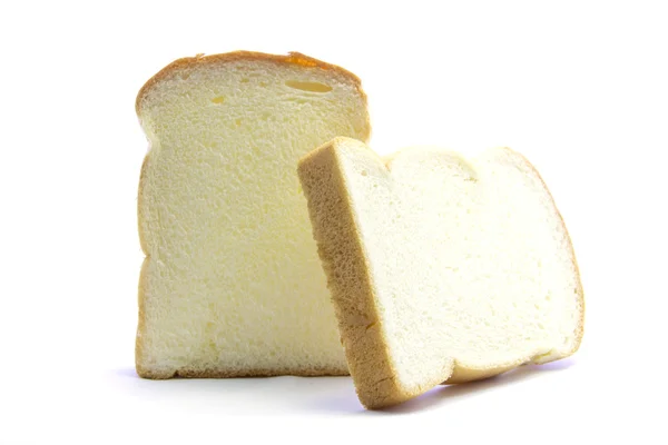 Pão espesso branco fatiado com borda de ouro — Fotografia de Stock
