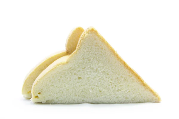 Бутерброди з білим хлібом з золотим краєм — стокове фото