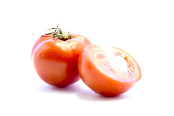 Tomatoes half sliced texture with raw material — Stock Photo, Image