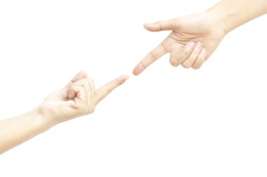 Neredeyse birlikte forefingers eller touch