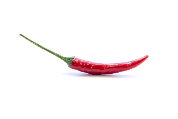 Rode chili met groene stok — Stockfoto