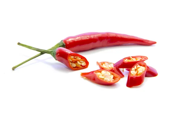 Peperoncino rosso affettato — Foto Stock