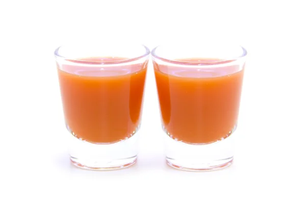 Vasos de jugo de zanahorias bebé — Foto de Stock