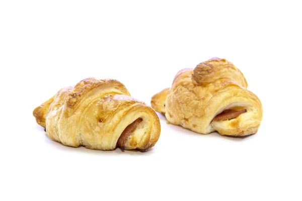 Croissants wrap with ham — Stock Photo, Image
