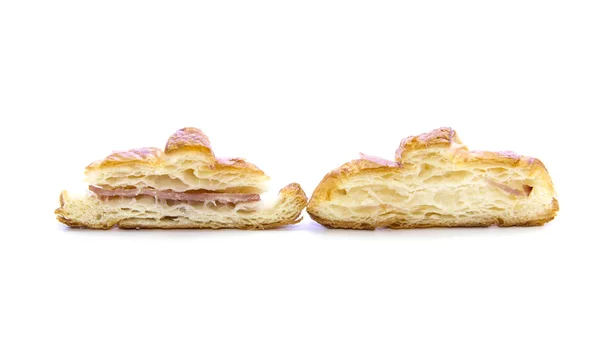 Croissant à la texture jambon en tranches — Photo