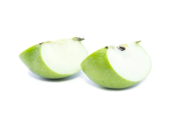 Sliced quarter green apple — Stock Photo, Image