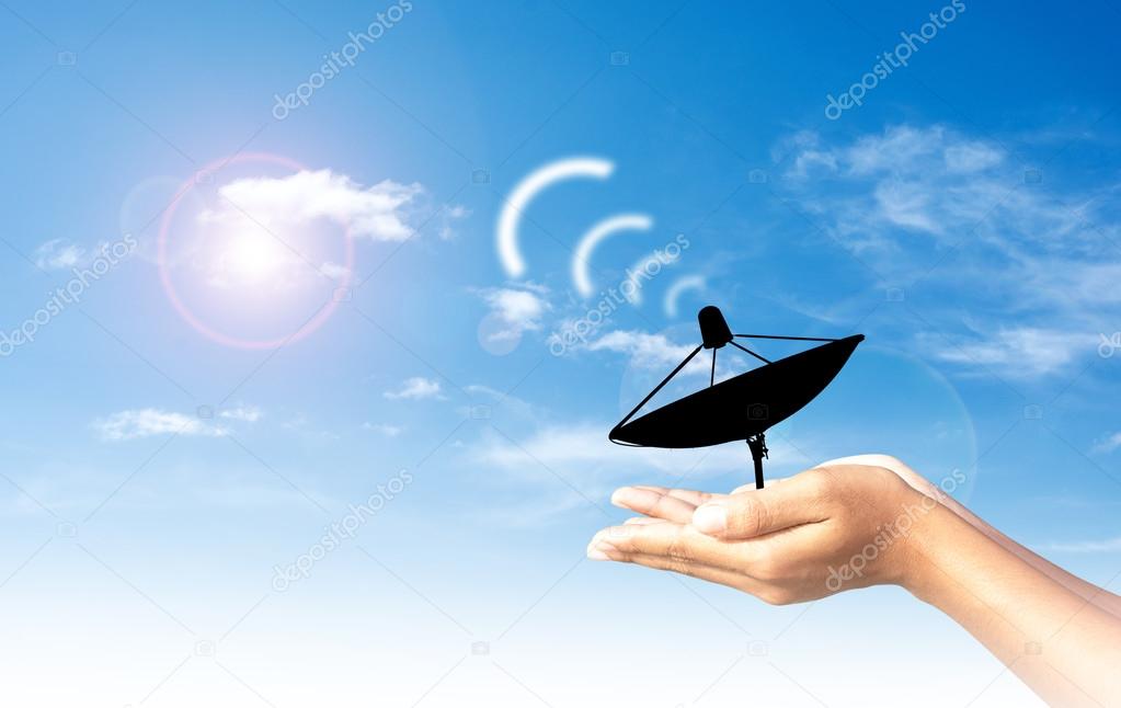 Satellite TV in the human hand
