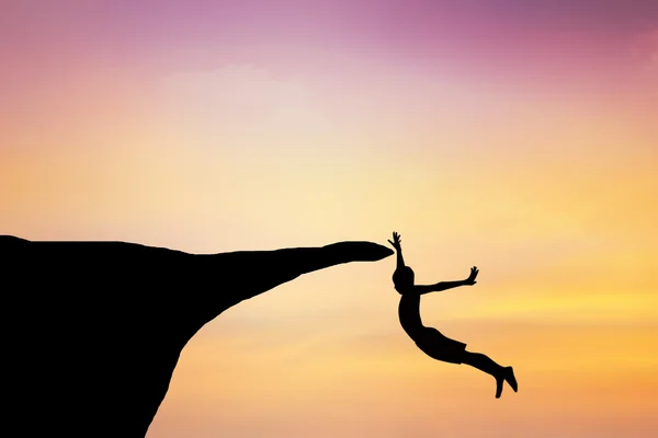 Children jump from a cliff — Stock Photo, Image