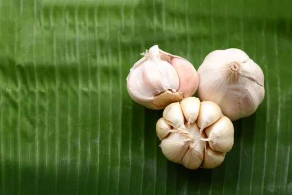 Ail sur les feuilles de banane — Photo