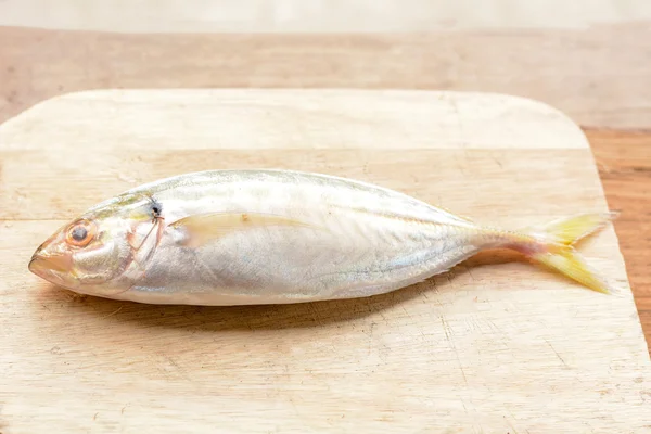 Mackerel on the wooden floor — Stock Photo, Image