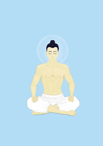 Ilustracja Spokojnie Medytujący Budda — Zdjęcie stockowe