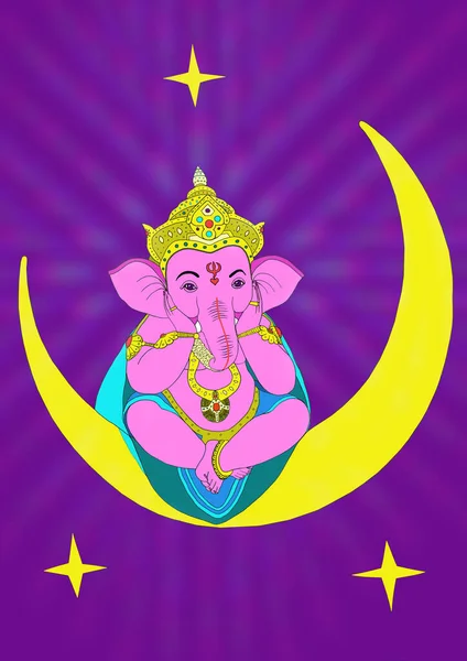 Ilustracja Ganesha Słoń Głowy Boga Hinduizmie — Zdjęcie stockowe