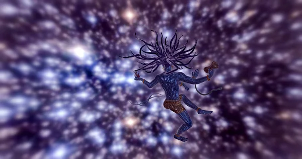 Shiva 'nın evrende dans edişinin 3 boyutlu resmi.