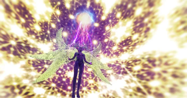 3 boyutlu illüstrasyon. Güzel melek. İlham ve rüyayı sembolize eder..