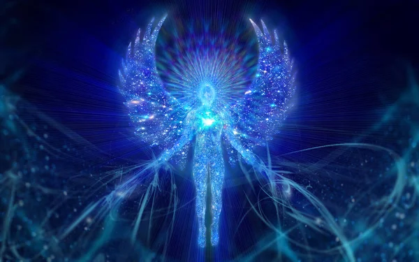 3 boyutlu illüstrasyon. Güzel melek. İlham ve rüyayı sembolize eder..