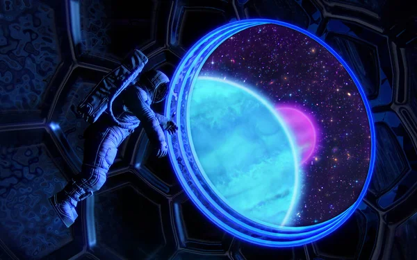 Evrenin sınırına yapılan uzay yolculuğunun 3 boyutlu çizimi