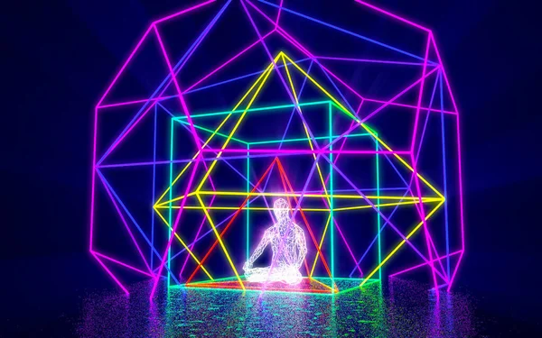 Platonik vücut sisteminin insan enerji sistemindeki 3D çizimi