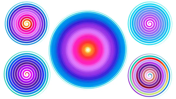 Иллюстрация Спирально Изогнутых Многоцветных Линий — стоковое фото