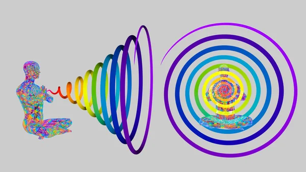 Duanın ezoterik enerjisinin 3 boyutlu illüstrasyon çalışması