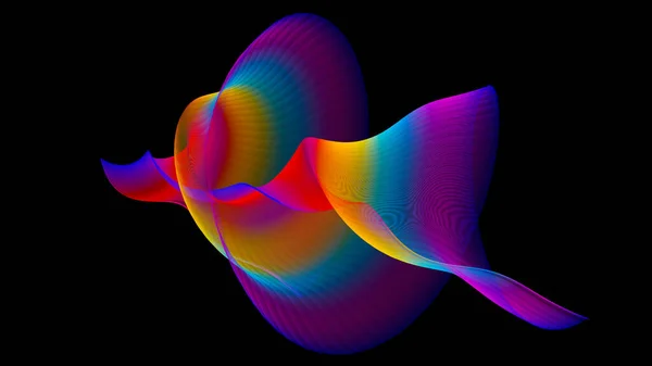 Иллюстрация Абстрактные Спиральные Волны Цветной Энергии — стоковое фото