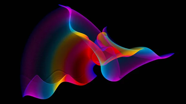 Renkli enerjinin üç boyutlu çizimi soyut spiral dalgaları