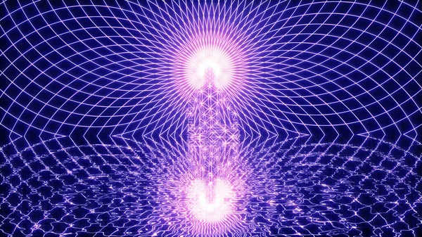 Lotus pozisyonunda meditasyon yapan bir adamın 3 boyutlu çizimi