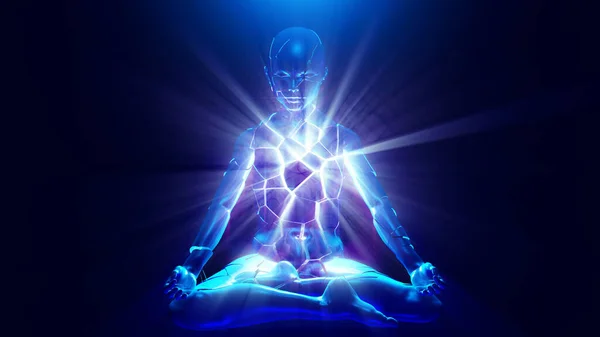 Illustration Powerful Inner Love Energy Meditating Personit Creates Misconceptions Yourself — Stock Photo, Image