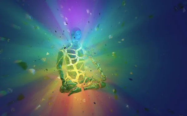 3d illustration. chakra system of human energy fields