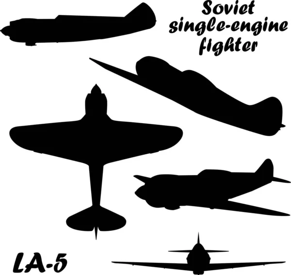 Soviet Single Engine Fighter — Stock Vector