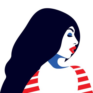 Kadın yüzü. Pop-art çizimi