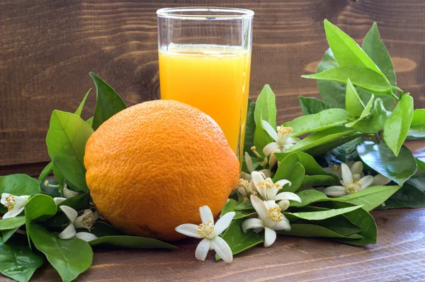 Frutas de naranja y zumo de naranja . —  Fotos de Stock