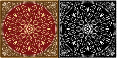 Çiçek süslemeli klasik çerçeve