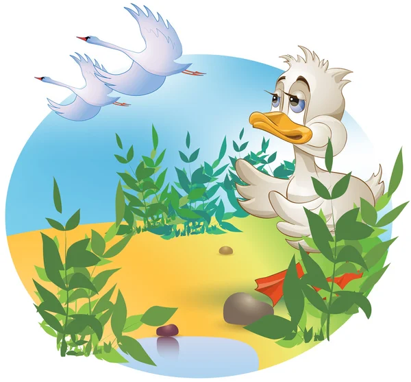 The Ugly Duckling — Stock Vector