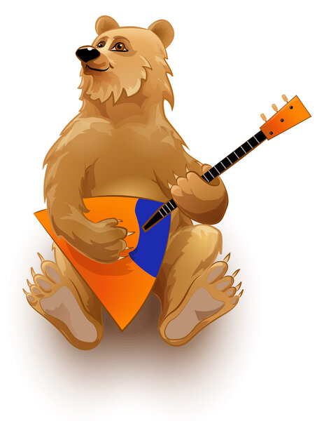 Рисунок мишка с балалайкой