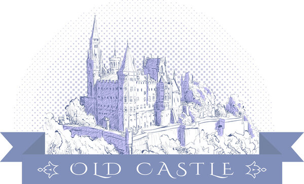 Vector image of an old castle