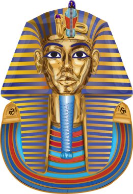 Bir el altın maskesi Tutankhamun, çizim vektör