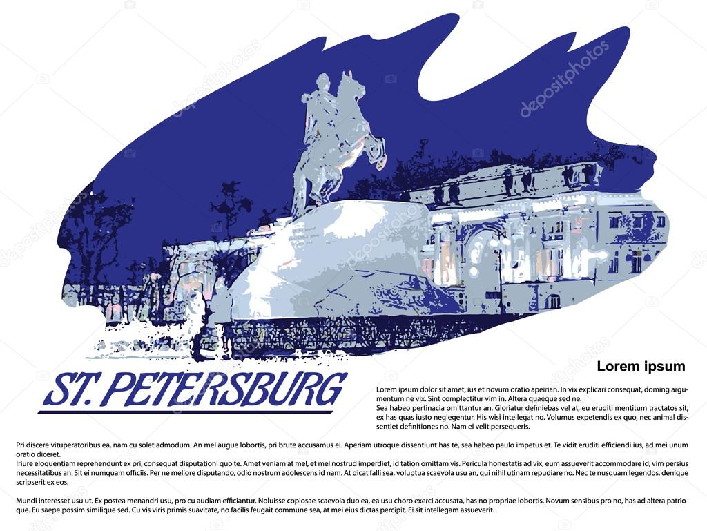 Peter the Great Monument, Saint Petersburg landmark, Russia. St. Petersburg