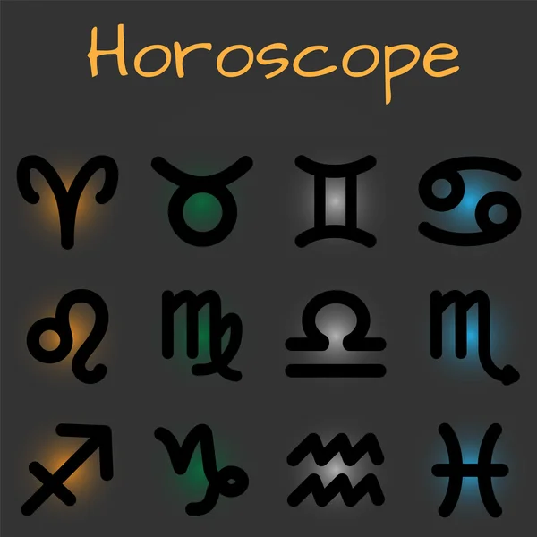 Set astrologische dierenriem symbolen — Stockvector