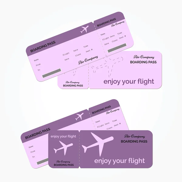 Variante del biglietto aereo. Illustrazione vettoriale . — Vettoriale Stock