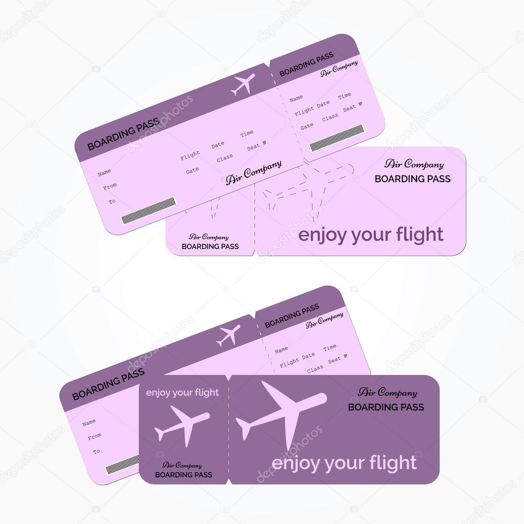 Variant of air ticket. Vector illustration.