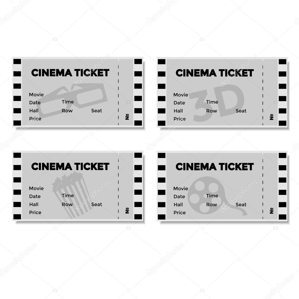 Set of Grey Cinema Ticket