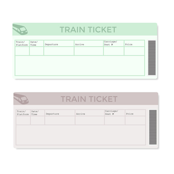 Train Tickets in Two Versions Light Color