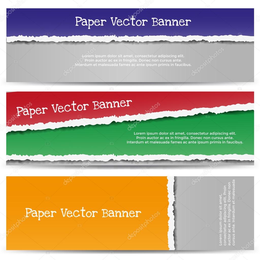 Torn Color Paper Banners.