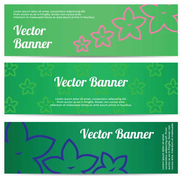 Vector abstract banner with flowers — Stock Vector