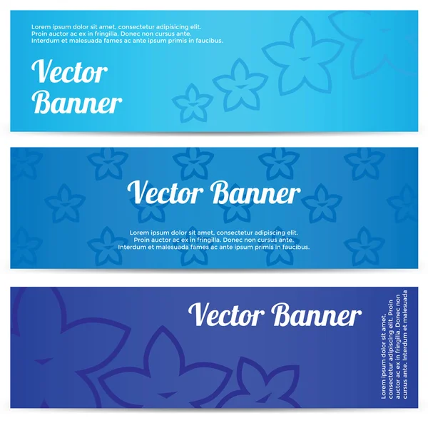 Vector abstract banner with blue flowers — Stock Vector