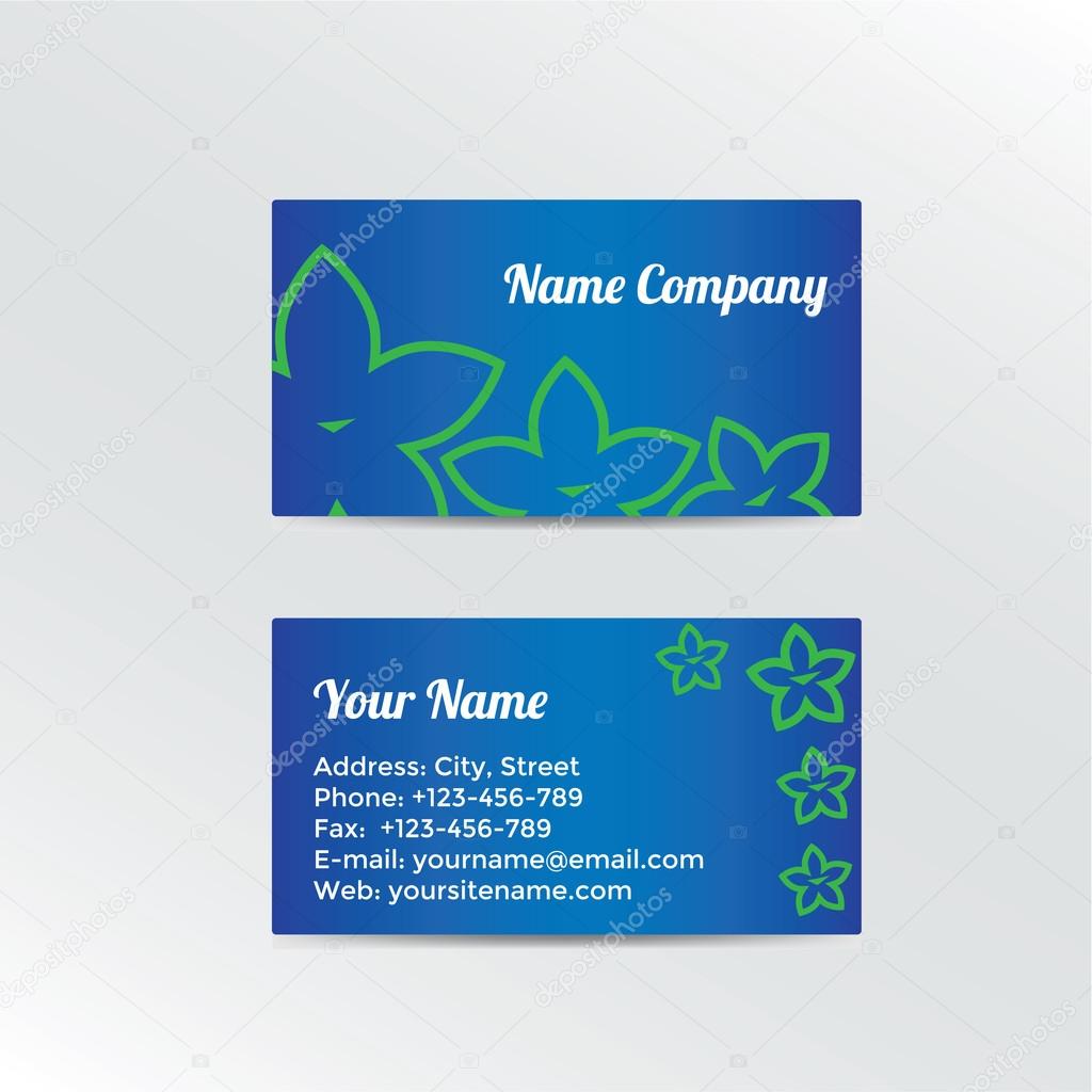 Business Card with abstract flowers